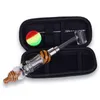 NC101 Heady Color Dab Rig Smoking Pipe Glass Bong Bag Set 510 Titanium Ceramic Quartz Nail Spill-Proof Water-Cooled Glass Pipes Dabber Tool Zipper Case