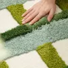 カーペットTufting Carpet 40*120 cmプラッシュアンチスリップソファエリアラグベッドルームベッドサイドフロアマット家庭用群れ散布クッションカラーブロッキンググリッド