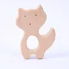 Spädbarns trä Tete Toy Natural Wood Teething Accessories Multi Animal Shape Baby Pacifier Chain Pendant Tuggbara omvårdnadsleksaker ZZ