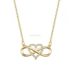 Pendant Necklaces Romantic Fashion Silver Gold Color Infinity Forever Love Necklace Lucky Heart For Women Gift Jewelry