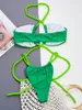 Damen Bikini Bikini Set Sexy Green String Halhter Frauen Mikro -Tanga Badeanzug Verband hochgeschnittener Badeanzug Biquini 2024 Mujer