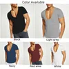 T-shirts pour hommes Fashion Men de base T-shirt Summer Summer Gym Muscle Tops Big-Col à col courte Bodybuilding Sport Fitness T-shirt Tees Tops Clothingl2425