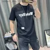 T-shirty męskie Modna litera drukowana koszulka do męskiej odzieży krótkie rękawowe lato w pełni dopasowane do młodzieżowej witalności O-Neck Casual Osch-OutQ240425