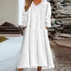 Lässige Kleider Frauen Taschen Partykleid Weihnachten Pelzige warme Kapuze 2024 Winter Homewear Solid Color Drawess lang