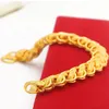24k Gold Real Gold 15mm Wide Generous Simple Gold Mens Bracelet for Women Exquisite Jewelry Gifts Never Fade 24 K Bangle 240422