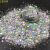 Glitter 29Color 1 kg 1000g all'ingrosso scintillante scintillante in polvere di polvere di sfuso misto di resina epossidica riempimento di sequestri per unghie olografica esagonale