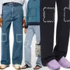 Loeweee Loewew Jeans 24SS Diseñador de alta calidad Piernas de pantalones abiertos Capris pantalones de mezclilla Slimming Jean Brand Women Women Bordery Impresión 115