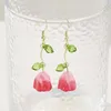 Candelier Dangle 2024 Pendientes colgantes de flores de tulipán rosa coreano para mujeres Temperamento elegante Pendientes de perlas Accesorios de joyas