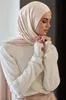 Muslimska kvinnor Jersey Hijab Scarf Solid Color Head Wrap Fashion Headscarf Turban Islam Veil Flexibel Premium Modal 240410