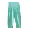 MATERNITY Bottoms 2024 Green Enceinte Femme Pantalon d'été Couleur Couleur de maternité High Taist Grossesse pantalon de ventre plus Taille Loosel2404