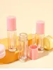 Storage Bottles YUXI Pink Lip Tube Empty Heart Brush Round 5ml Clear Tubes