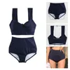 Women's Swimwear Attractive Bathing Suit Nylon Women Swimsuit Soft-touching Easy To Clean Solid Color High Waist