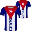 T-shirts pour hommes t-shirts Cuban Flag Fashion 3D Privured Sleeve en vedette T-shirts Casual Activewear Summer Tops Men Women Vêtements