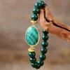 En Malachite Stretch Elastic Strand Beads Armband Luxury Natural Stones Kvinnor Män par smycken Bijoux grossist 240410