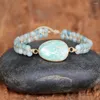 Charm Bracelets Natural Amazonite Bracelet Beaded Wrapped Gemstone For Women Healing Stone Jewelry Gift Her