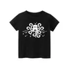 T-shirts 2024 New Fashion Kids T-shirt pour garçons Black Blanc Grey Gris Broit Enfants Vêtements Rock Print Boy T-shirt For Girls Topsl2404