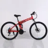 Bicycle 24 And 26 Inch Folding Mountain Bike 21/24/27/30 Variable Speed Adult Dual Disc Brakes And Dual Shock Absorbers Mountain Bicycle