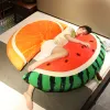 Kudde 1pc jätte plysch frukt kudde fylld mjuk vattenmelon säng kudde hem bygdflickor sömnig kudde kawaii födelsedagspresent