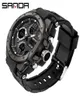 SANDA Sport zegarki męskie 2021 Wojskowy wodoodporna Waterproof Watch Dual wyświetlacz Auto Data Męskie Digital WristWatches ELOJ9215214