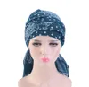 Baumwollturban für Frauen Paisley Muster Druck langer Kopfschreibe Damen Kopfschalbanda atmungsaktivem Schal Haarschutz Chemo Cap1746934