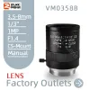 Filtros Lente de cámara ZLKC 3.58 mm Función varifocal Manual Iris Security Zoom F1.4 1/3 pulgadas CS de montaje CCTV para cámaras de caja IP