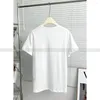 Kvinnors T -skjortor 2024 Sommarnischbrev broderier Hundred Solid Color Round Neck Black and White Short Sleeve Woman
