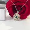 18K Multi Gold Necklace for Women Natural Emerald Diamond with Diamond Pendants Jewelry Anillos De Bizuteria Anillos Gemstone 240422