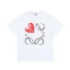 Hoge versie Luo Jia Spring Summer Nieuwe Valentine S Day Limited Love Letter Foam Gedrukt paar Korte mouwen T -shirt