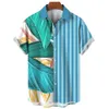 Sommerblume 3D -Print Top Mens Hawaii Beach Shirts Outdoor Party atmungsaktive Kurzarm Street Soziale Kleidung 240424