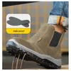 Casual Shoes Labor Protection Man Leather Breattable Steel Baotou Anti Hit Puncture Wear-resistent Solid Bottom BF41