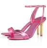 Italië merk vrouwen Redbottom mascasandal sandalen schoenen gouden sculpturale hakken enkel strappy feest bruiloft zomer luxe hoge hakken eu35-43 met doos