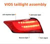 Toyota Vios 2014-20 16リアランニングランプブレーキ逆動態ターンシグナルライトのための車LED Taillight