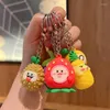 Keychains Fruit Keychain Keyring Rubber Key Chain Pendant Strawberry Pattern Decor Purse Bag Charms Decoration