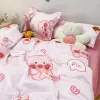 SET SOLSTICE Home Textile White Pink Cartoon Pig Bianchetta set ragazza adolescenti adolescenti