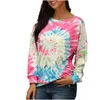 Frauen T-Shirts Multicolor Langarm T-Shirt Tie Dye Sweatshirt Ladies Top