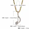 Pendant Necklaces Full CZ Pave Bling Out Musical Note Gold Silver Color Copper Material Men's Hip Hop Rapper Jewelry