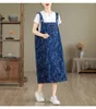 Lässige Kleider Mode -Denim Jacquard Spaghetti -Gurt Pullover Kleid 2024 Frau Solid Color Square Kragen ärmellose Patentaschen Taschen