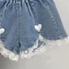 Shorts Fashion Baby Girl Princess Love Cotton Jean Infant Toddler Child Lace Denim Short Pant Cute Summer Clothes 18M-10Y
