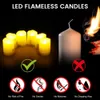 LED -ljusljus laddningsbara flamelösa flimrande te -lampor med fjärrkontrolltimer 6 portar USB -laddare sänglampa 6 st 240417