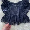 Sexy lace tops for womens crop top women solid color tank top off shoulder sleeveless camis for women summer omighty ins 240424