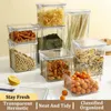 Matbesparare förvaringsbehållare box förvaringsbehållare med lufttätt lock regulator plast dispenser kan tätade kök korn snacks pasta h240425
