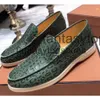 Loro piano lp zapatillas de caminata de lujo para hombre diseñador genuino estampado de leopardo plats de vestimenta conductora mocasins grandes talla 45 46