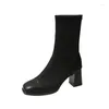 Сапоги 2024 Fashion Shoes for Women Рукав женский зимний квадратный квадратный ноги.