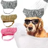 Dog Apparel Bath Shower Cap Long Lasting Elastic Band Non-woven Fabric Pet Ear Prevention Cover Guard Hat Keep Dry