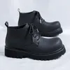 Casual Shoes Hight Quality 2024 S/A British Style Ground Leather For Men's Black Hombre Daily Dress Height Increasing