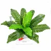 Decorative Flowers 12/18/24-head Diy Tropical Palm Tree Leaf Iron Bunch Plastic Artificial Green Plants Fake Leaves Home Decor