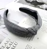 Hot Hair Band version av Wide Edge Thousand Bird Lattice Leather Knot Hair Band Fashion Retro Plaid färg Matchande hårkort Huvudband