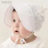 LZDF Caps Hats Lace Flower Hollow Baby Cap Summer Cute Princess Baby Girl Hat With Bow Solid Color Infant Toddler Bucket Hat d240425