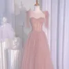 Vestidos de festa Vestido de noite sexy sem alças mulheres verão 2024 lantejoulas STAR TULLE TULLE LIMPO LIMPENDO GONWS