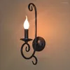 Wall Lamps El Long Brief Vintage Light For Living Room Iron Lamp American Industrial Bedroom Deco Indoor Lighting